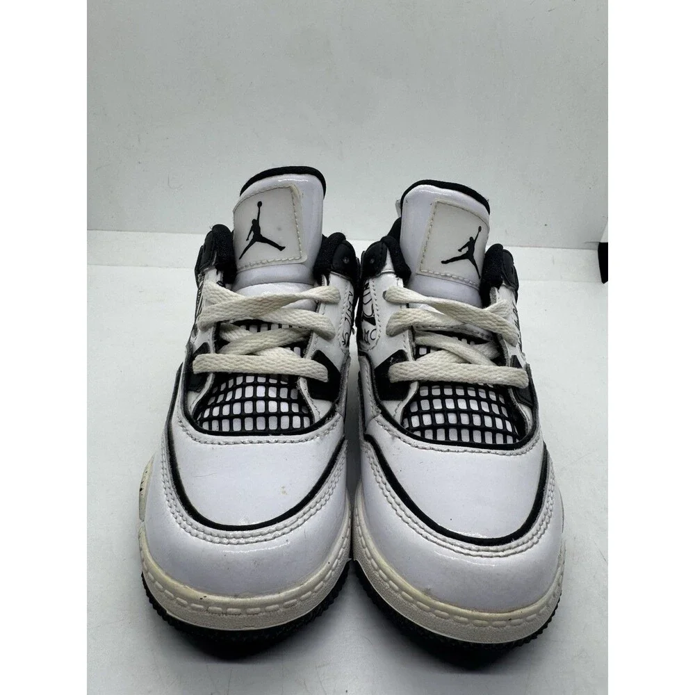 Nike Air Jordan 4 IV Retro Youth Size 9C DIY Black White DC4101 100
